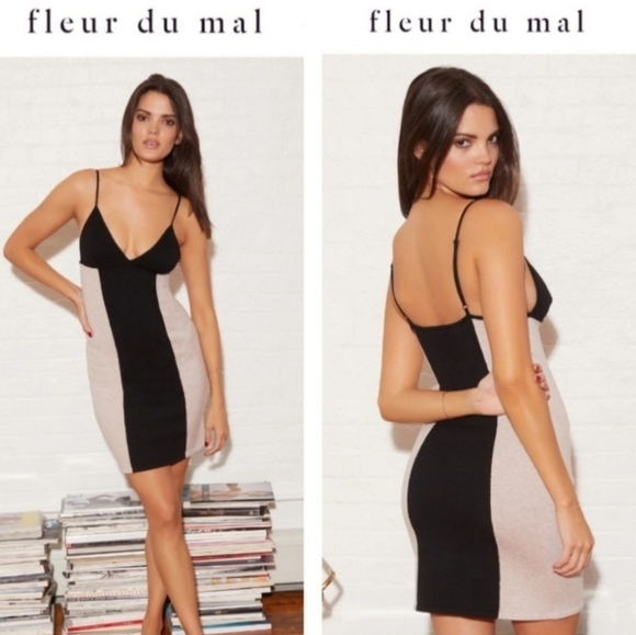 Fleur du Mal Dresses & Skirts - FLEUR DU MAL CONTRAST KNIT SLIP DRESS